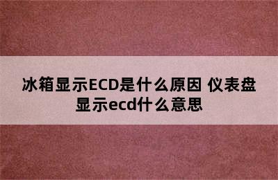 冰箱显示ECD是什么原因 仪表盘显示ecd什么意思